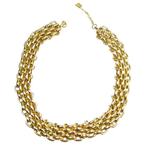 christian dior gold plated necklace